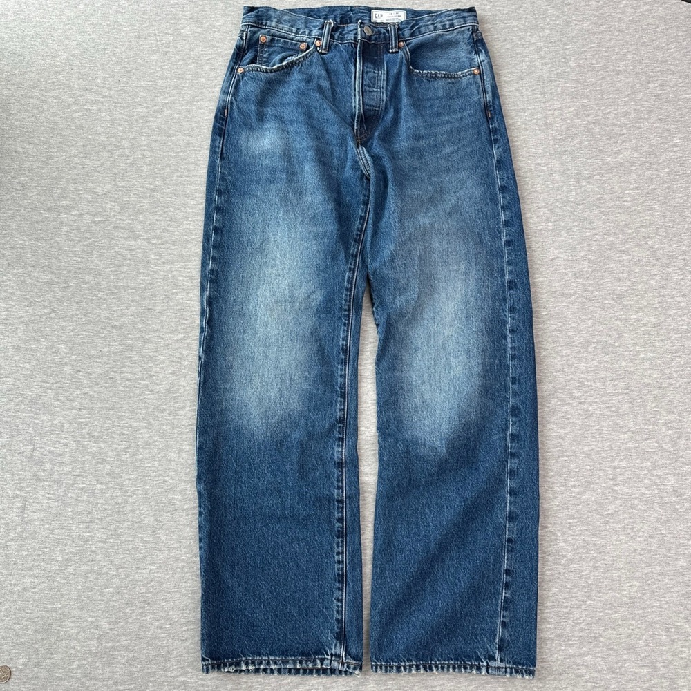 Gap 90s Loose Jeans Men's 30x32 Wide Leg Distressed Medium Wash Denim